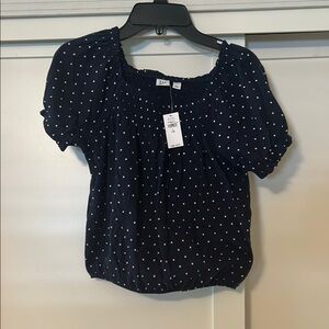 GAP Navy Blouse with White Dots